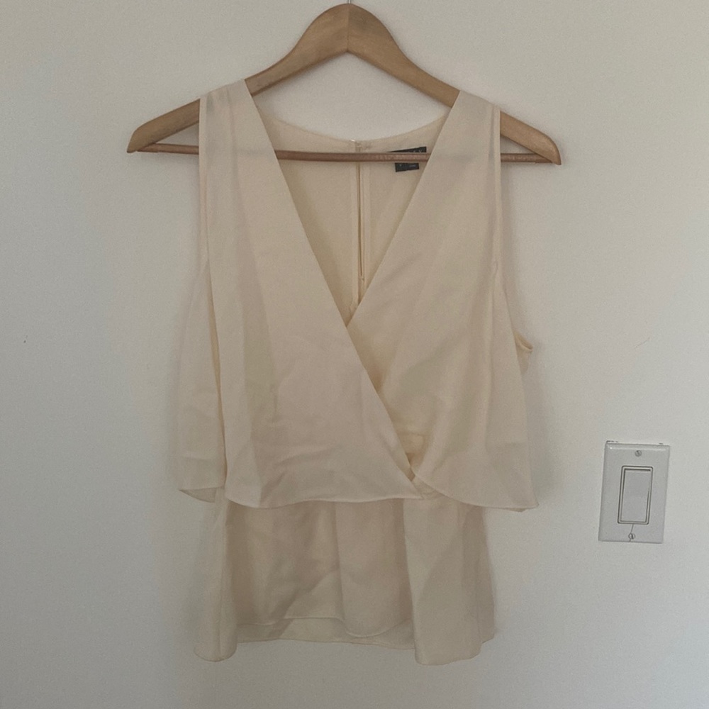 White silk top from theory